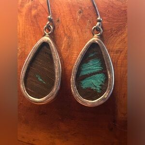 Butterfly wing  950 Sterling Silver stamped earrings